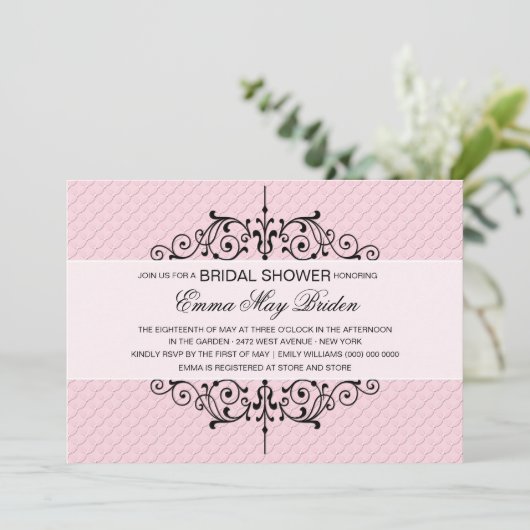 Roze en zwarte balswerpers kaart (Staand voorkant)