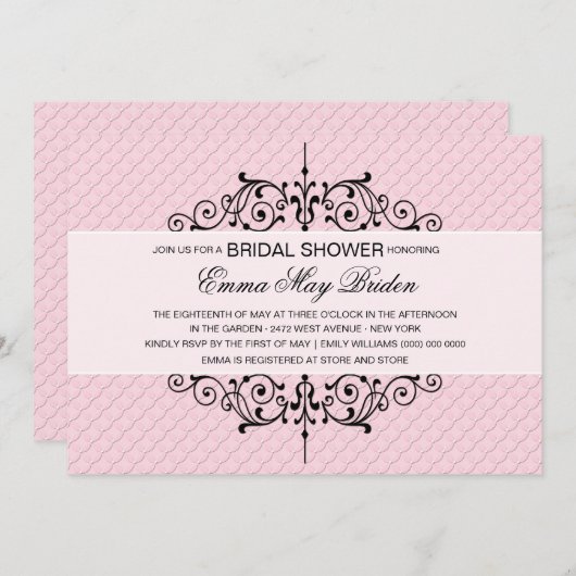 Roze en zwarte balswerpers kaart (Voorkant / Achterkant)