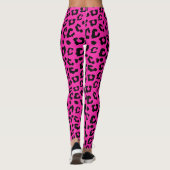 Roze en zwarte blauwe luipaard afdrukken leggings (Achterkant)