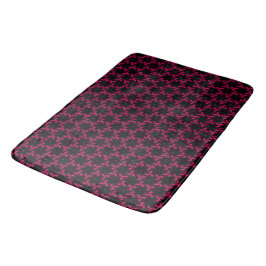 Roze en zwarte bloem cluster badmat