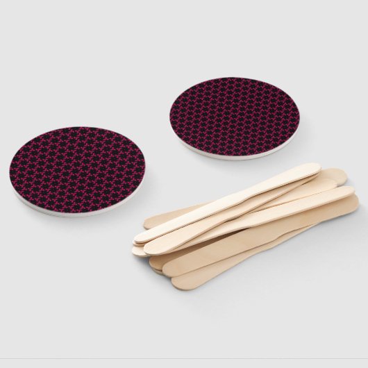 Roze en zwarte bloem cluster handwaaier (Niet-gemonteerd)