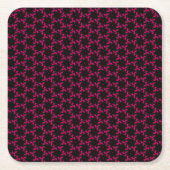 Roze en zwarte bloem cluster kartonnen onderzetters (Voorkant)