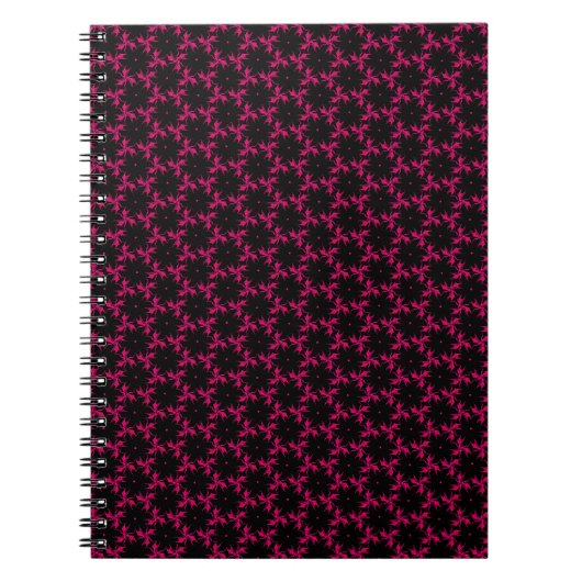 Roze en Zwarte Bloem Cluster Spiral Notitieboek (Voorkant)