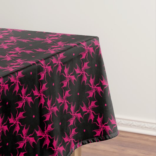 Roze en zwarte bloem cluster tafelkleed (Voorbeeld)