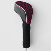 Roze en Zwarte Bloemcluster Golfheadcover (Schuin)