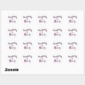 Roze en Zwarte Bloemen Bachelorette Party Ronde Sticker (Vel)