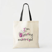 Roze en zwarte bloemen Bride Tshirts en Gifts Tote Bag (Voorkant)