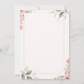 Roze en zwarte bloemen bruiloft uitnodiging (Achterkant)