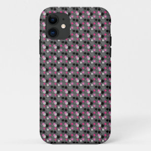 Roze en Zwarte Bloemen iPhone 11 Hoesje