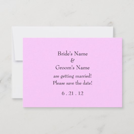 Roze en zwarte bloemenbruiloft Save the Date Kaart (Achterkant)