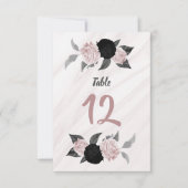roze en zwarte bloemetnummer kaart (Voorkant)