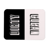 Roze en zwarte Blok Moderne Typografie Dishwasmach Magneet (Horizontaal)