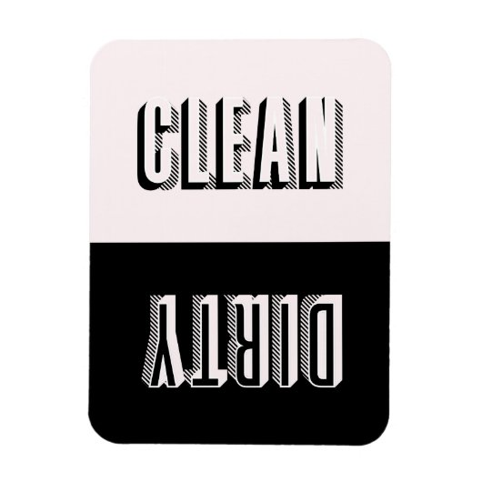 Roze en zwarte Blok Moderne Typografie Dishwasmach Magneet (Verticaal)