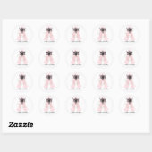 Roze en zwarte Boho Wilde EE Meisjes Birthday Part Ronde Sticker (Vel)