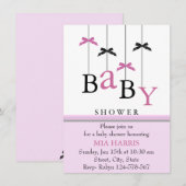 Roze en zwarte boog mobiele Baby shower uitnodigin Kaart (Voorkant / Achterkant)