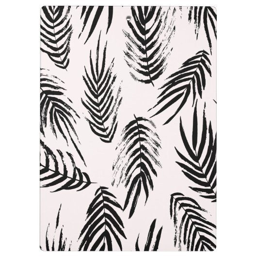 Roze en zwarte borstel palmbladeren patroon klembord (Achterkant)
