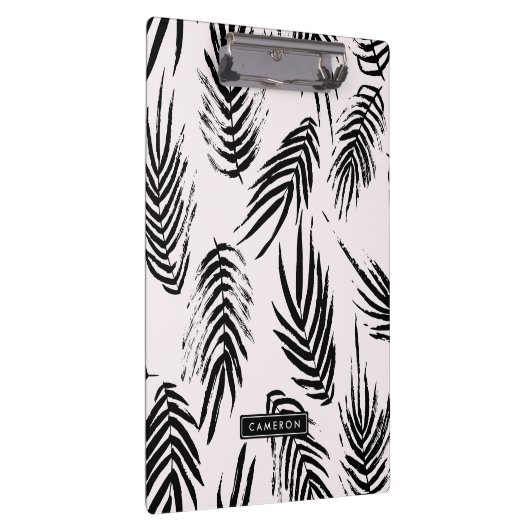 Roze en zwarte borstel palmbladeren patroon klembord (Rechts)