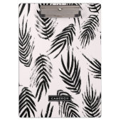 Roze en zwarte borstel palmbladeren patroon klembord (Voorkant)