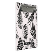 Roze en zwarte borstel palmbladeren patroon mini klembord (Schuin)