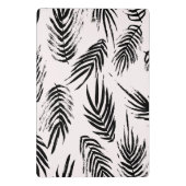 Roze en zwarte borstel palmbladeren patroon mini klembord (Achterkant)