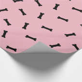 Roze en zwarte Botten Pet Gift Wrap Cadeaupapier (Hoek)