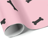 Roze en zwarte Botten Pet Gift Wrap Cadeaupapier (Rol Hoek)