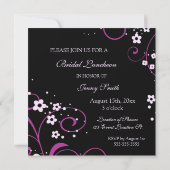 Roze en Zwarte Bridal Nobelprijsvragen Kaart (Achterkant)