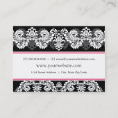 Roze en zwarte Brocade Chubby-Visitekaartje Visitekaartje (Achterkant)