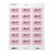 Roze en zwarte bruiloft etiket (Full Sheet)