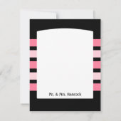 Roze en zwarte bruiloft Hartelijk dank Bedankkaart (Achterkant)