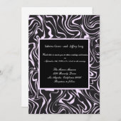 Roze en zwarte bruiloft kaart (Voorkant / Achterkant)