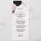 roze en zwarte bruiloft menu (Voorkant)