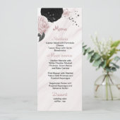 roze en zwarte bruiloft menu (Staand voorkant)