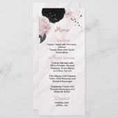 roze en zwarte bruiloft menu (Voorkant / Achterkant)