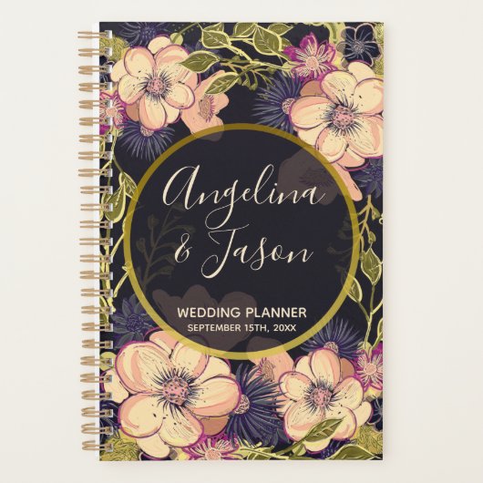 Roze en Zwarte Bruiloft Planner (Voorkant)