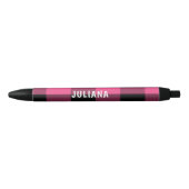 Roze en zwarte Buffalo Plaid Custom Zwarte Inkt Pen (Voorkant)