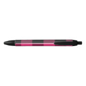 Roze en zwarte Buffalo Plaid Custom Zwarte Inkt Pen (Achterkant)