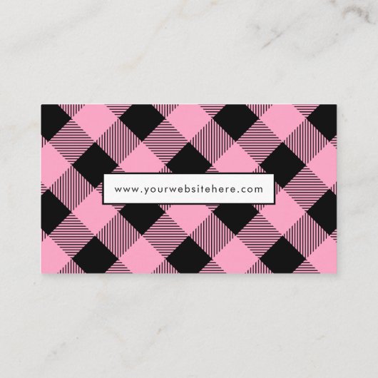 Roze en zwarte buffel Check Business Consultant Visitekaartje (Achterkant)