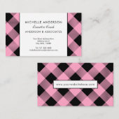 Roze en zwarte buffel Check Business Consultant Visitekaartje (Voorkant / Achterkant)