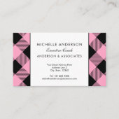 Roze en zwarte buffel Check Business Consultant Visitekaartje (Voorkant)