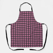 Roze en Zwarte Buffel Plaid Keuken Schort (Voorkant)