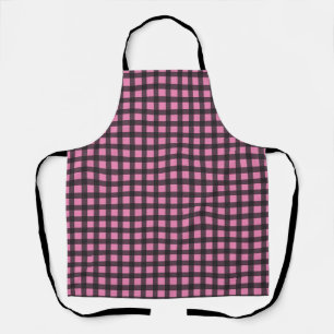 Roze en Zwarte Buffel Plaid Keuken Schort