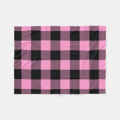 roze en zwarte buffelcontrole fleece deken (Voorkant (Horizontaal))