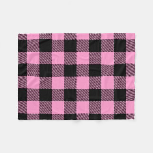  roze en zwarte buffelcontrole fleece deken (Voorkant (Horizontaal))