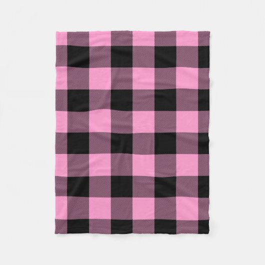  roze en zwarte buffelcontrole fleece deken (Voorkant)