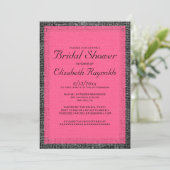 Roze en zwarte Burlap-douchetoename Kaart (Staand voorkant)