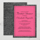 Roze en zwarte Burlap-douchetoename Kaart (Voorkant / Achterkant)