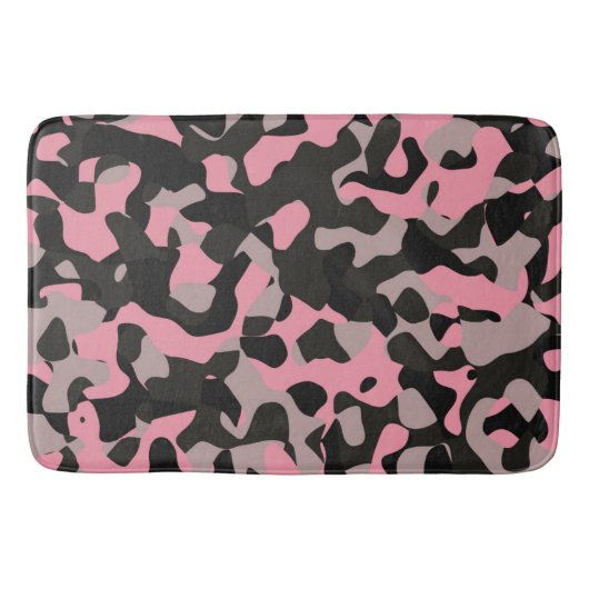 Roze en zwarte Camo Badmat (Voorkant)