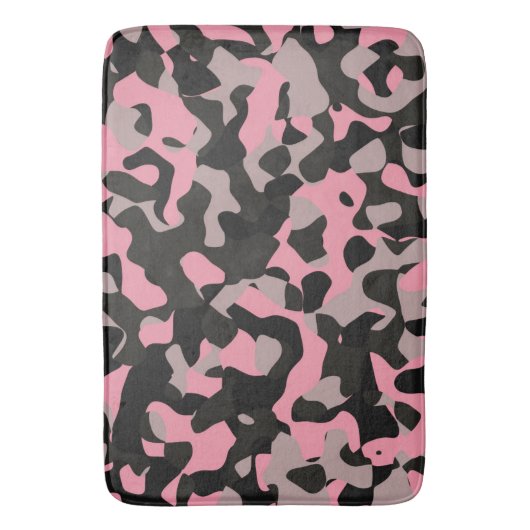 Roze en zwarte Camo Badmat (Voorkant Verticaal)