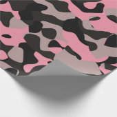 Roze en zwarte Camo Cadeaupapier (Hoek)